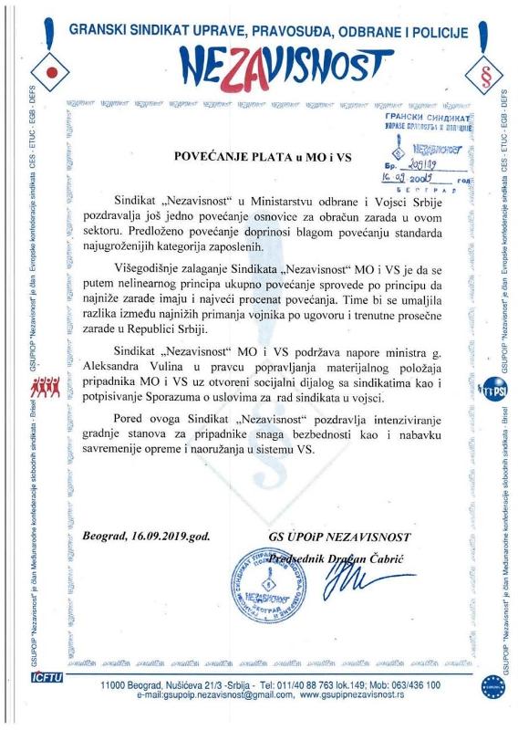 2019 09 16 NAJAVA POVECANJA PLATE