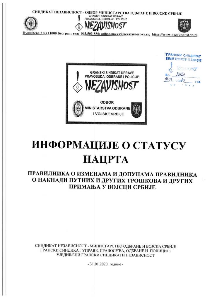 2020 01 31 INFORMACIJE O STATUSA NACRTA 1