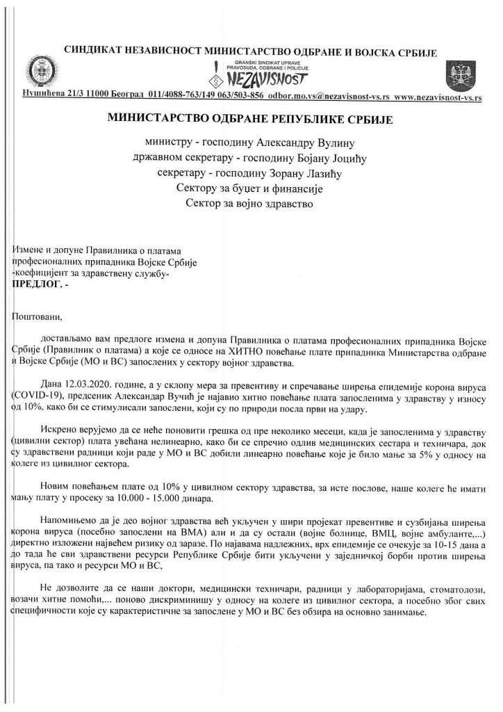 2020 03 13 DOPIS MO KOEFICIJENT ZA ZDRAVSTVENU SLUŽBU 2