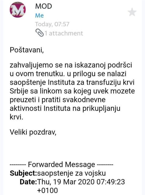 2020 03 19 DOPIS IZ INSTITUTA ZA TRANSFUZIJU KRVI 1