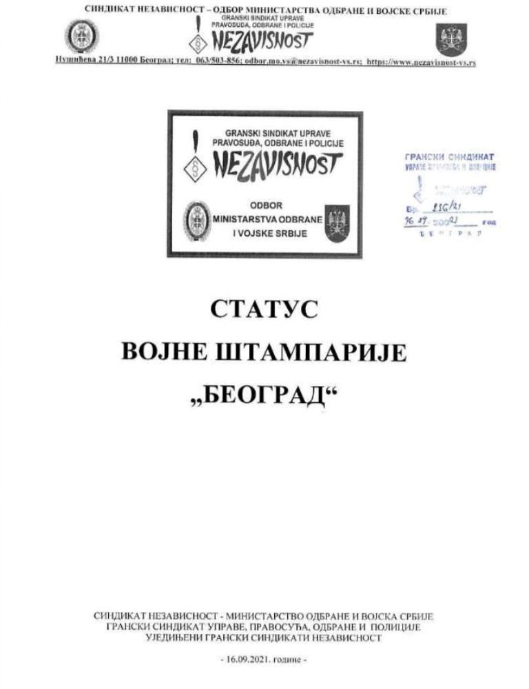 2021 09 16 DOPIS MO STATUS VOJNE STAMPARIJE 1