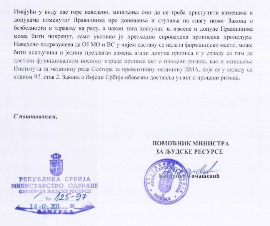 2021 12 29 ODGOVOR MO NA DOPIS PRAVILNIK OPORAVAK 2